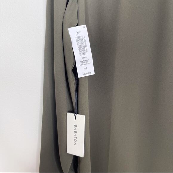 New Aritzia Babaton Medium M Fairman Dress Tuscan Olive Green Brown Long Sleeve - Picture 7 of 10